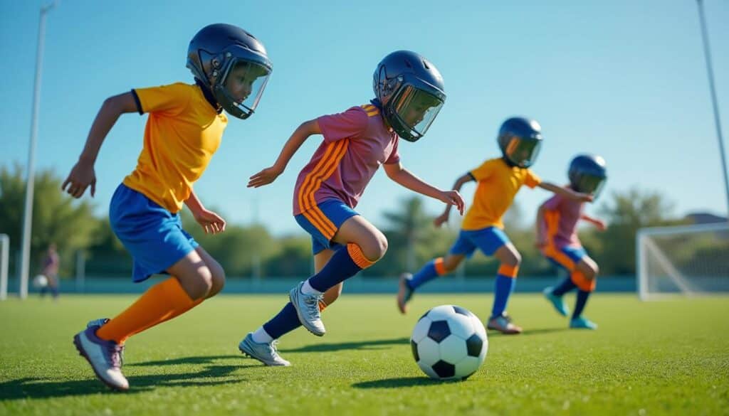 découvrez comment le masque de protection innovant permet aux blessés de continuer à jouer au football en toute sécurité et confort.